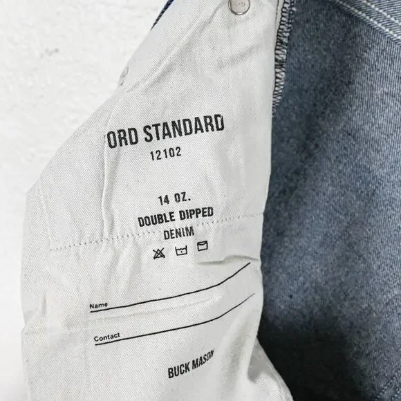 Buck Mason Ford Standard 14oz Double Dip Denim Jeans indigo 36x34 (36x32 fit)
